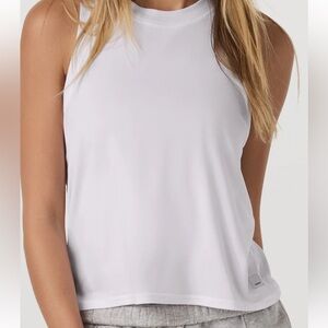 Vuori White High-Neck Racerback Tank